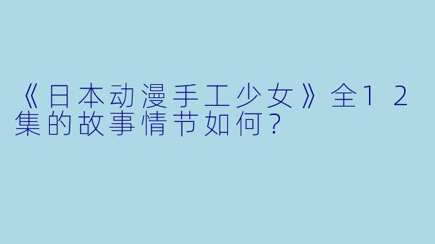 《日本动漫手工少女》全12集的故事情节如何？