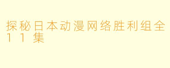 探秘日本动漫网络胜利组全11集