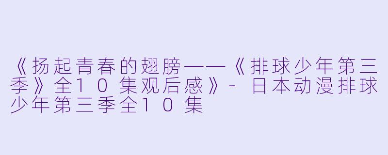 《扬起青春的翅膀——《排球少年第三季》全10集观后感》-日本动漫排球少年第三季全10集