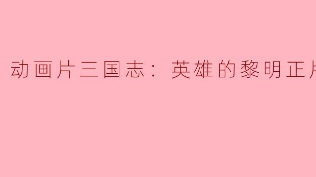 动画片三国志：英雄的黎明正片