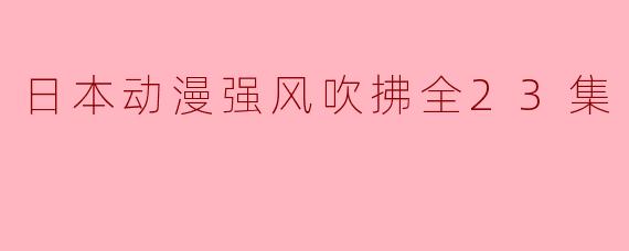 日本动漫强风吹拂全23集