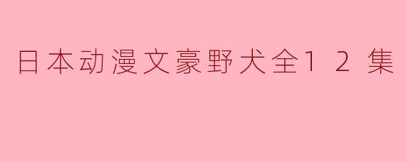 日本动漫文豪野犬全12集