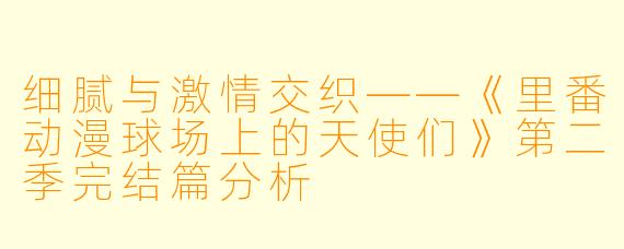 细腻与激情交织——《里番动漫球场上的天使们》第二季完结篇分析