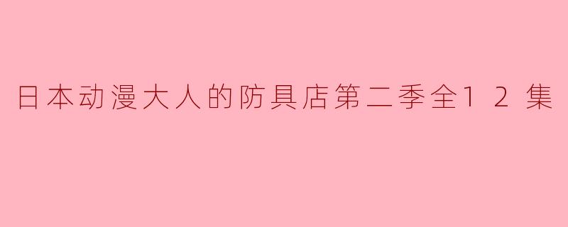 日本动漫大人的防具店第二季全12集
