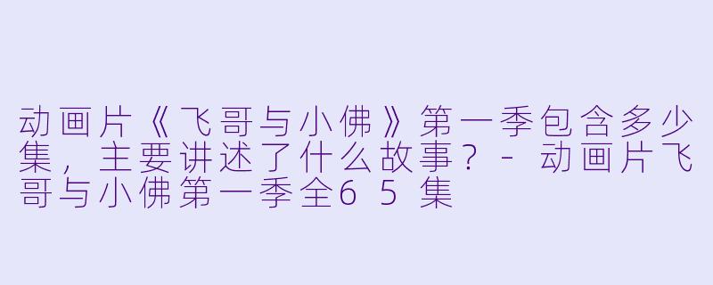 动画片《飞哥与小佛》第一季包含多少集,主要讲述了什么故事?