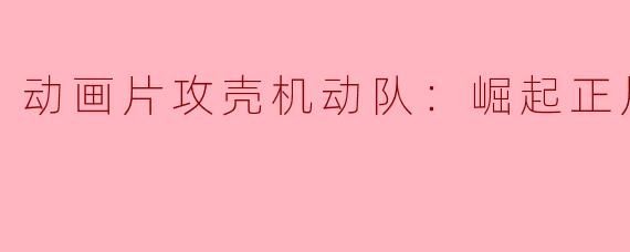 动画片《攻壳机动队：崛起正片》讲述了什么样的故事？