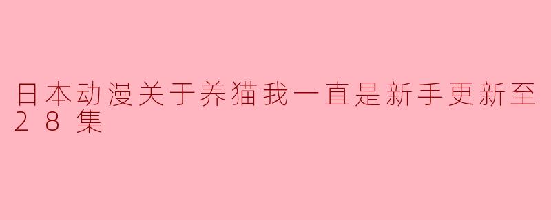 日本动漫关于养猫我一直是新手更新至28集