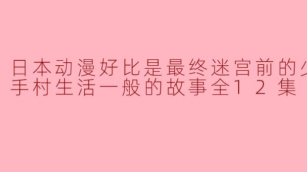 日本动漫好比是最终迷宫前的少年到新手村生活一般的故事全12集