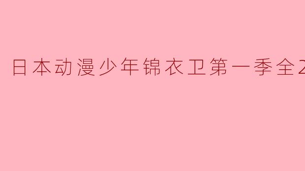 日本动漫少年锦衣卫第一季全27集