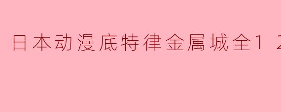 日本动漫底特律金属城全12集