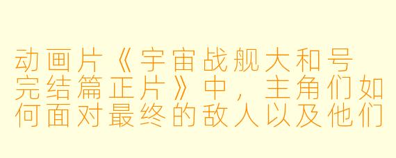 动画片《宇宙战舰大和号 完结篇正片》中，主角们如何面对最终的敌人以及他们的使命是怎样完成的？