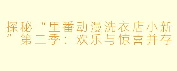 探秘“里番动漫洗衣店小新”第二季：欢乐与惊喜并存