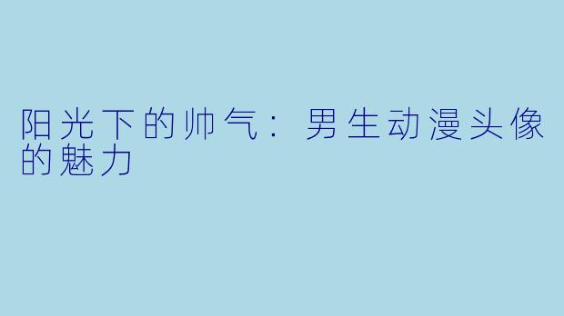 阳光下的帅气：男生动漫头像的魅力
