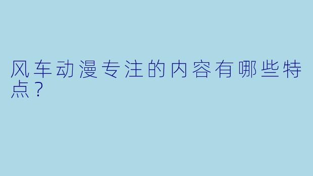 风车动漫专注的内容有哪些特点？