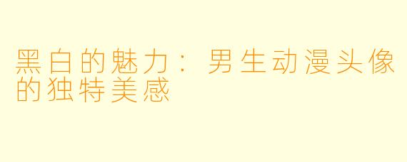 黑白的魅力：男生动漫头像的独特美感