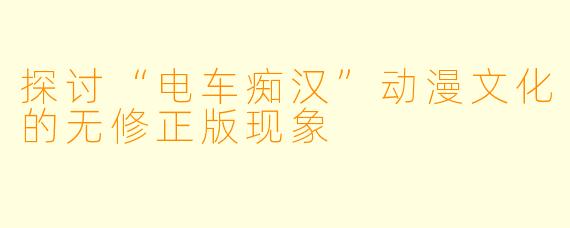 探讨“电车痴汉”动漫文化的无修正版现象