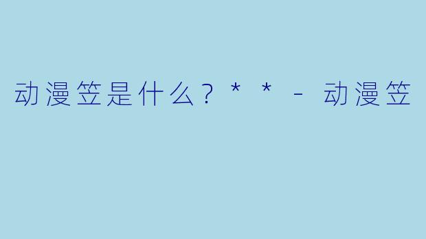动漫笠是什么？**
