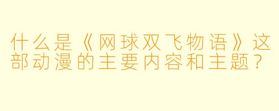 什么是《网球双飞物语》这部动漫的主要内容和主题?