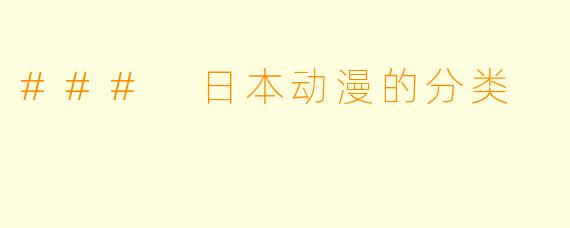 ### 日本动漫的分类