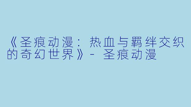 《圣痕动漫：热血与羁绊交织的奇幻世界》-圣痕动漫