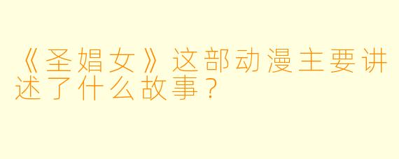 《圣娼女》这部动漫主要讲述了什么故事？