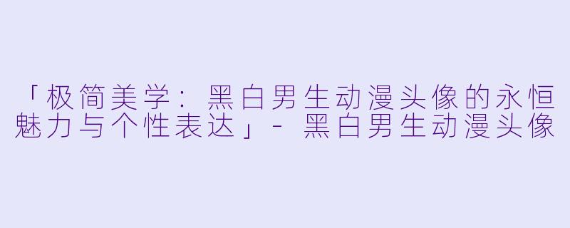 「极简美学：黑白男生动漫头像的永恒魅力与个性表达」-黑白男生动漫头像