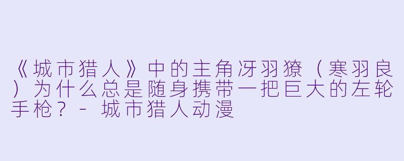 《城市猎人》中的主角冴羽獠(寒羽良)为什么总是随身携带一把巨大的左轮手枪?