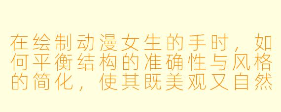 在绘制动漫女生的手时，如何平衡结构的准确性与风格的简化，使其既美观又自然？