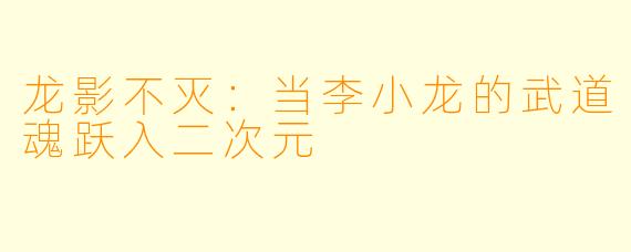 龙影不灭：当李小龙的武道魂跃入二次元