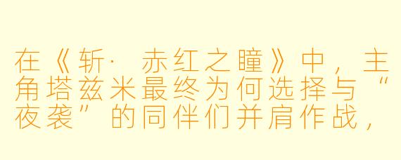 在《斩·赤红之瞳》中，主角塔兹米最终为何选择与“夜袭”的同伴们并肩作战，而不是继续留在帝国军中？