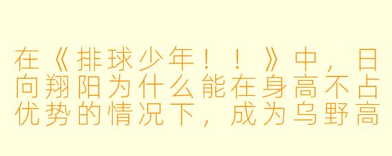 在《排球少年！！》中，日向翔阳为什么能在身高不占优势的情况下，成为乌野高中最强的“诱饵”？