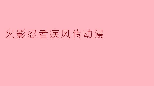 火影忍者疾风传动漫