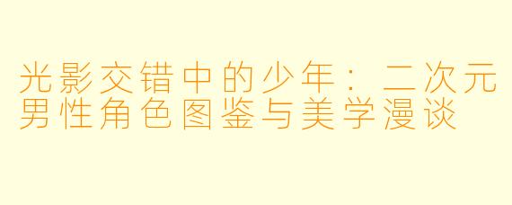 光影交错中的少年:二次元男性角色图鉴与美学漫谈