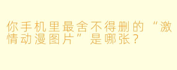 你手机里最舍不得删的“激情动漫图片”是哪张？