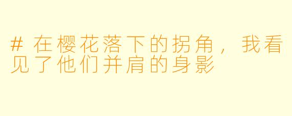 #在樱花落下的拐角,我看见了他们并肩的身影