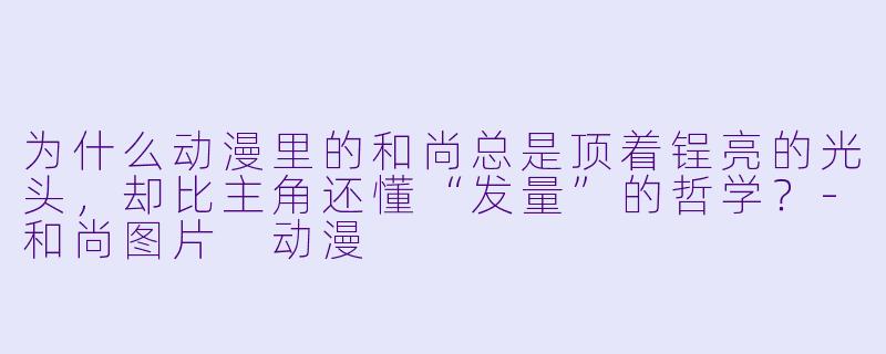 为什么动漫里的和尚总是顶着锃亮的光头，却比主角还懂“发量”的哲学？