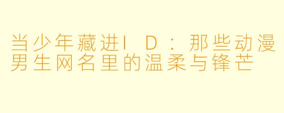 当少年藏进ID：那些动漫男生网名里的温柔与锋芒