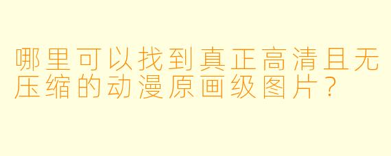 哪里可以找到真正高清且无压缩的动漫原画级图片?