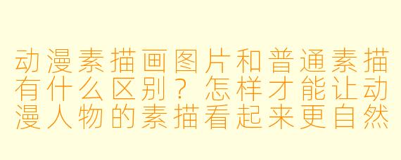 动漫素描画图片和普通素描有什么区别？怎样才能让动漫人物的素描看起来更自然、有灵气？