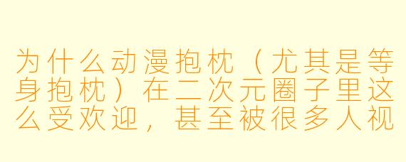为什么动漫抱枕(尤其是等身抱枕)在二次元圈子里这么受欢迎,甚至被很多人视为“精神伴侣”?