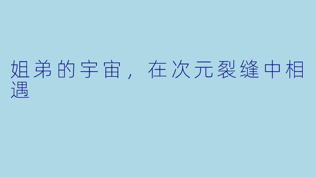 姐弟的宇宙，在次元裂缝中相遇