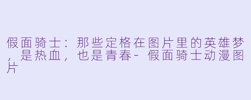 假面骑士:那些定格在图片里的英雄梦,是热血,也是青春-假面骑士动漫图片
