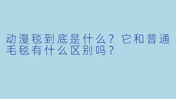 动漫毯到底是什么?它和普通毛毯有什么区别吗?