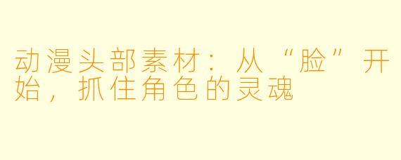动漫头部素材:从“脸”开始,抓住角X 的灵魂